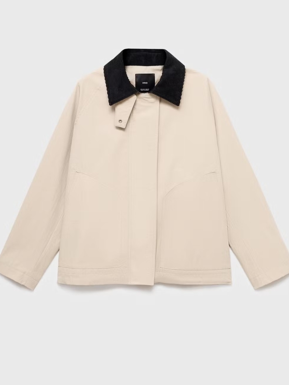 MNG Cotton Jacket With Corduroy Collar NWT Oversized Size XS